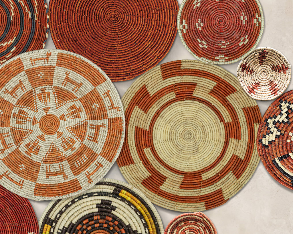 Set of 13 Handwoven wall baskets SET-181-13 N