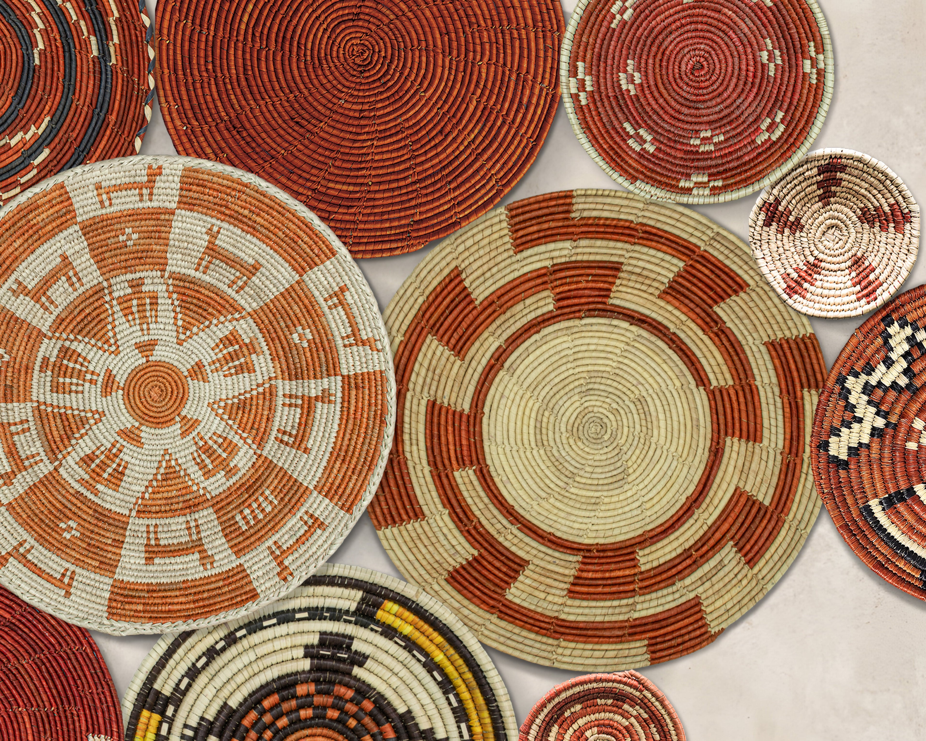 Set of 13 Handwoven wall baskets SET-181-13 N