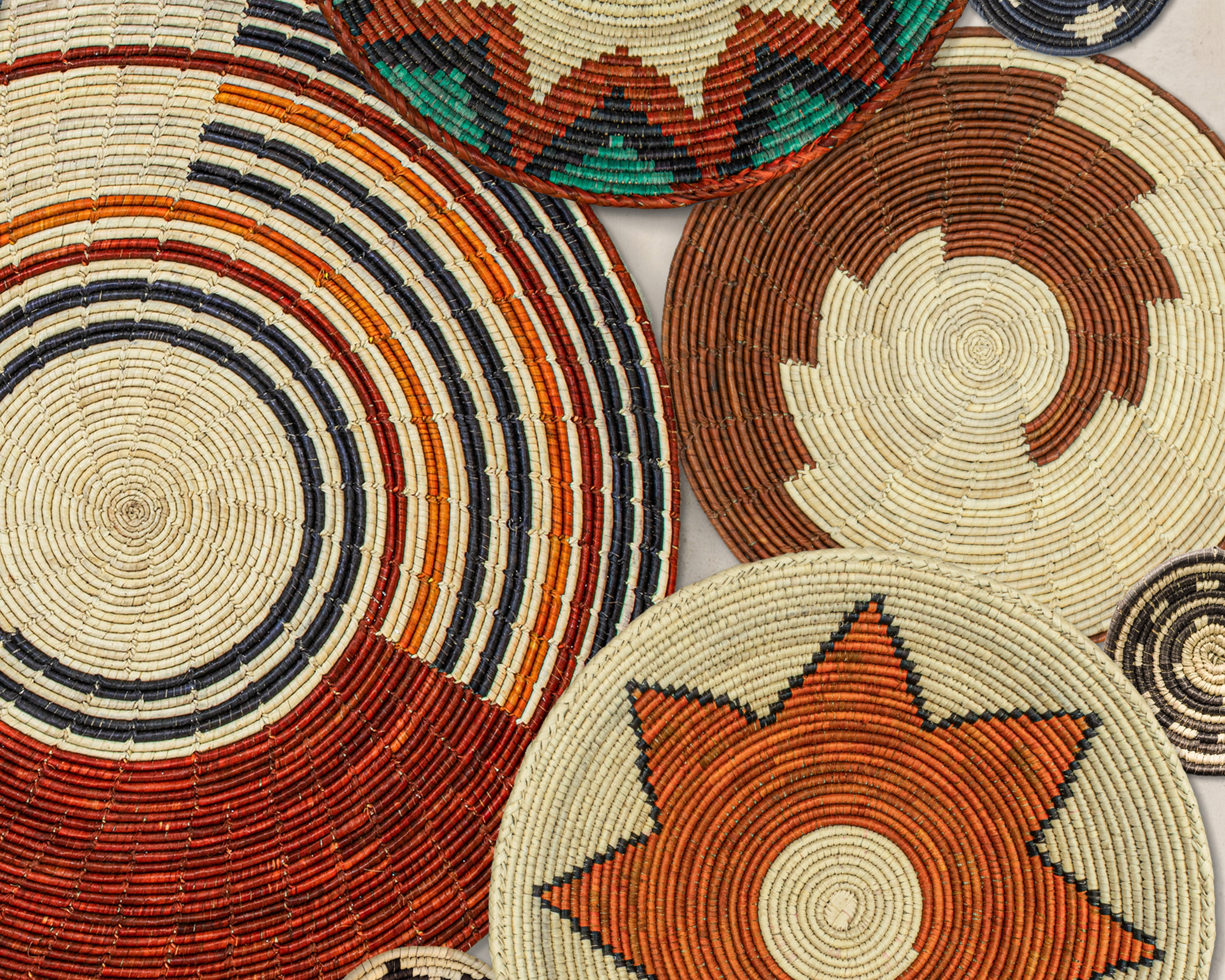 Set of 13 Handwoven wall baskets SET-157-13 N