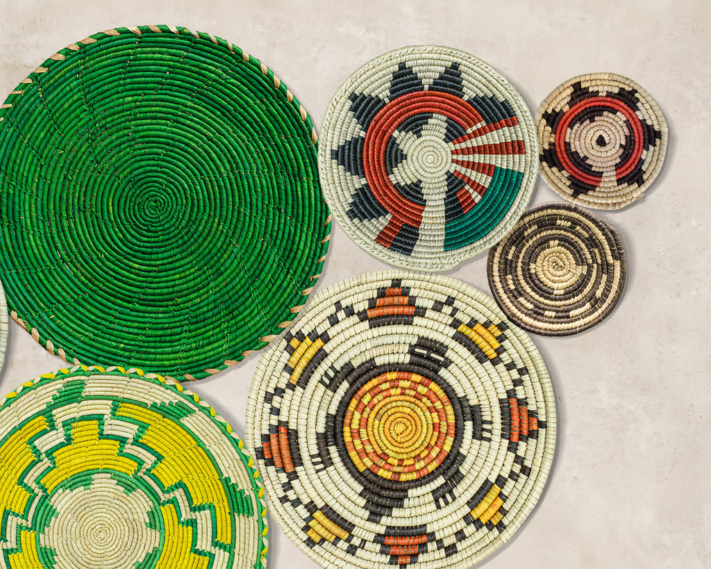 Set of 9 Handwoven wall baskets SET-4-9 N