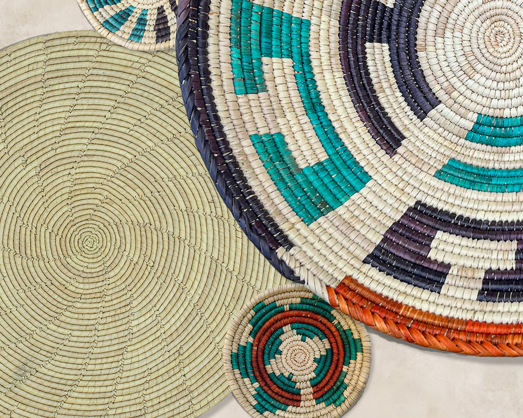 Set of 8 Handwoven wall baskets SET-328-8 N