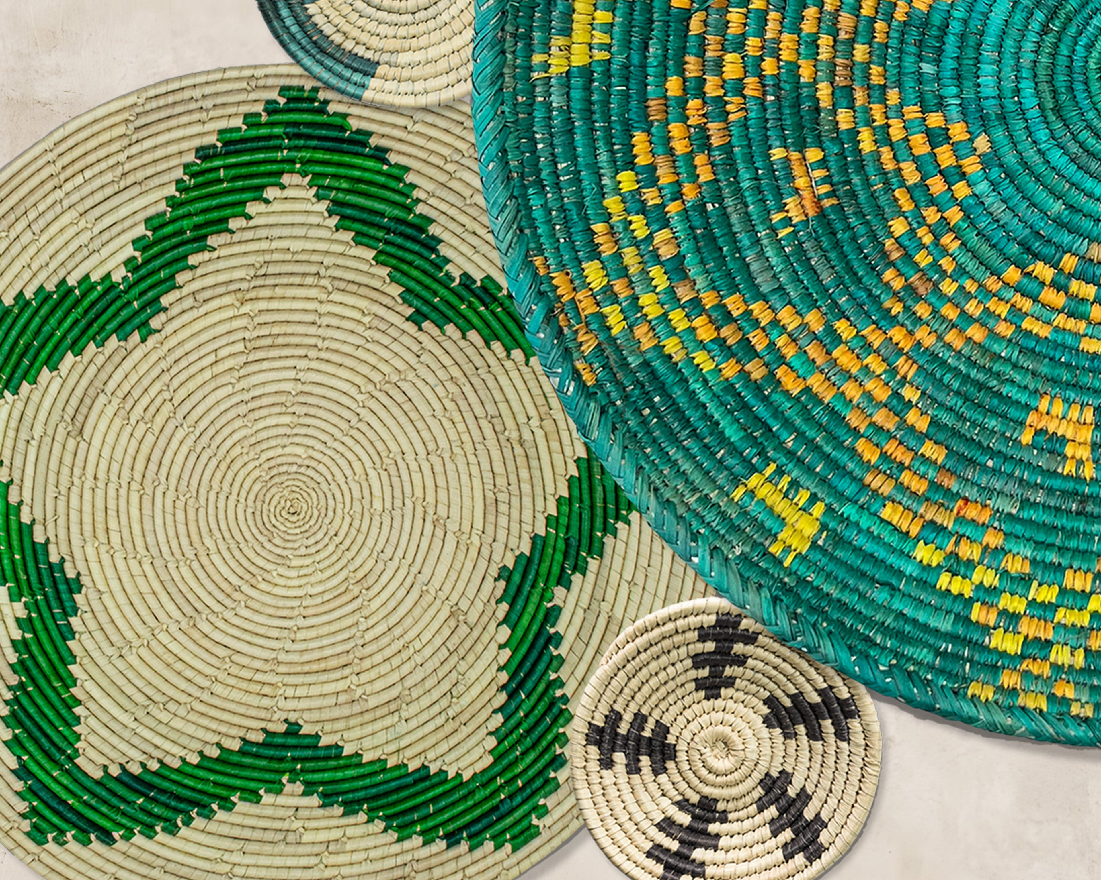 Set of 8 Handwoven wall baskets SET-330-8 N