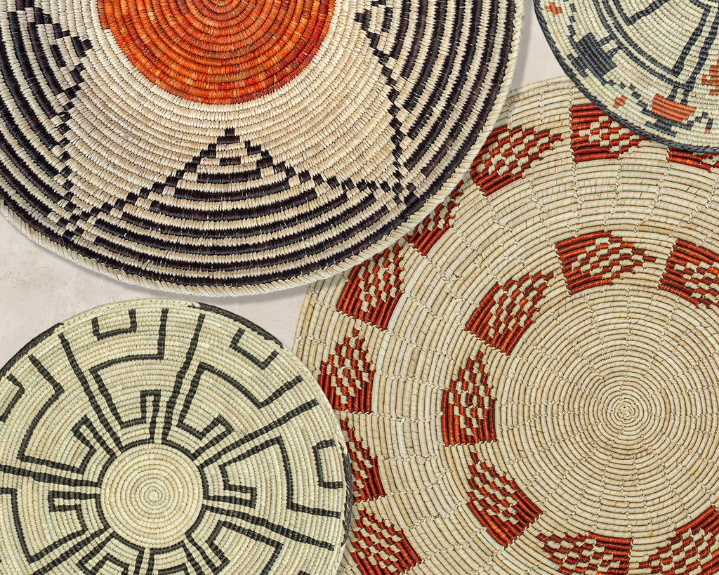 Set of 7 Handwoven wall baskets Set 37-7-N