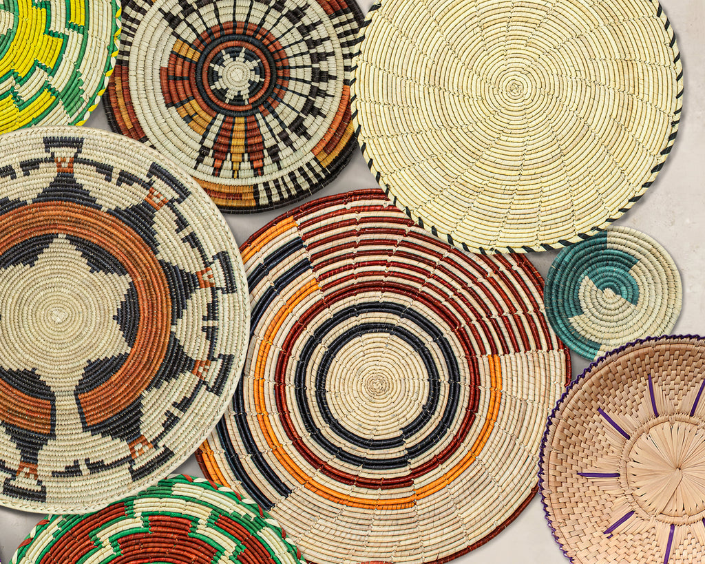 Set of 13 Handwoven wall baskets SET-154-13 N