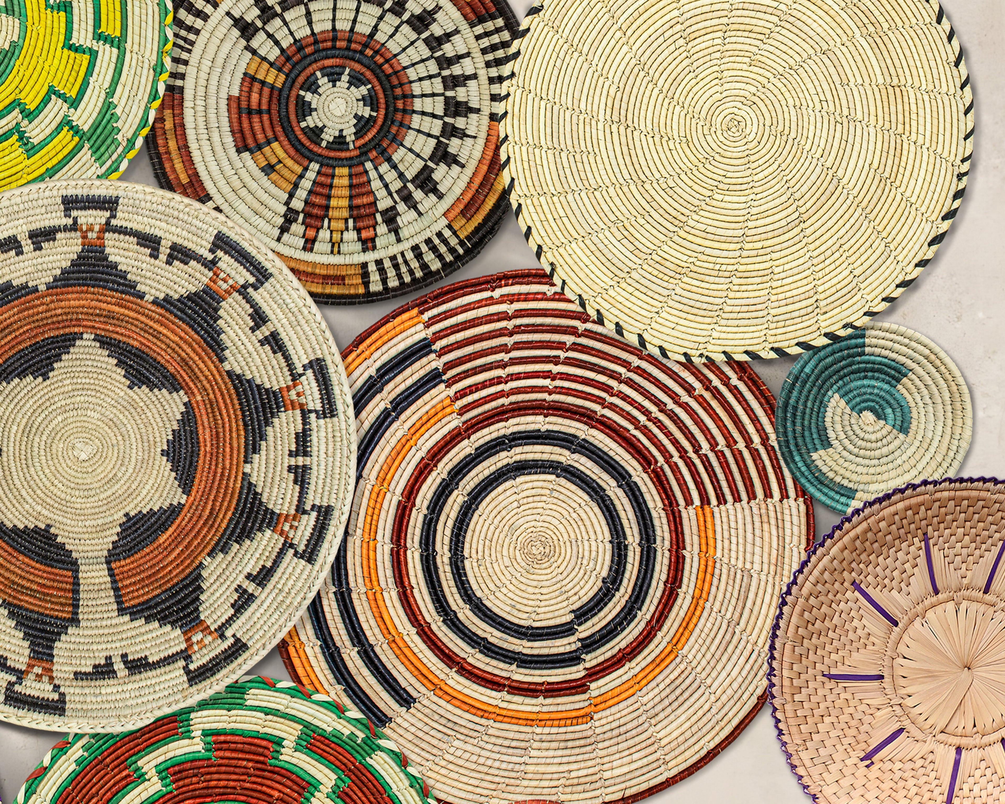 Set of 13 Handwoven wall baskets SET-154-13 N