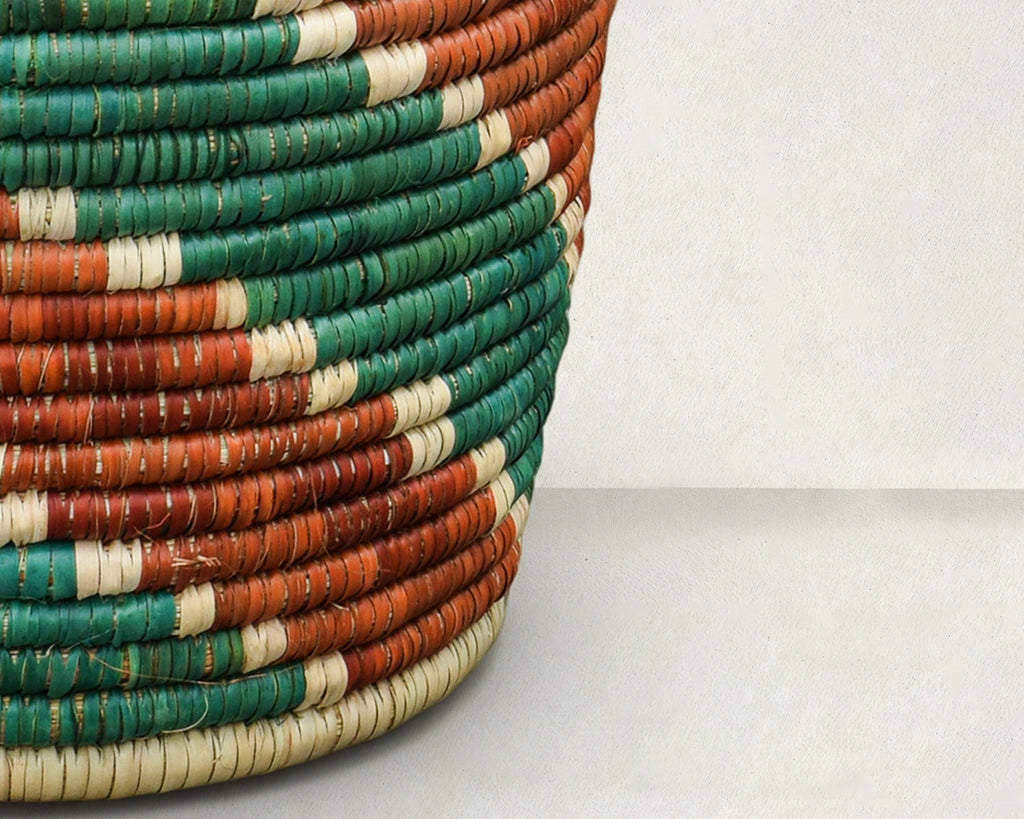 Rust Chevron Planter Basket