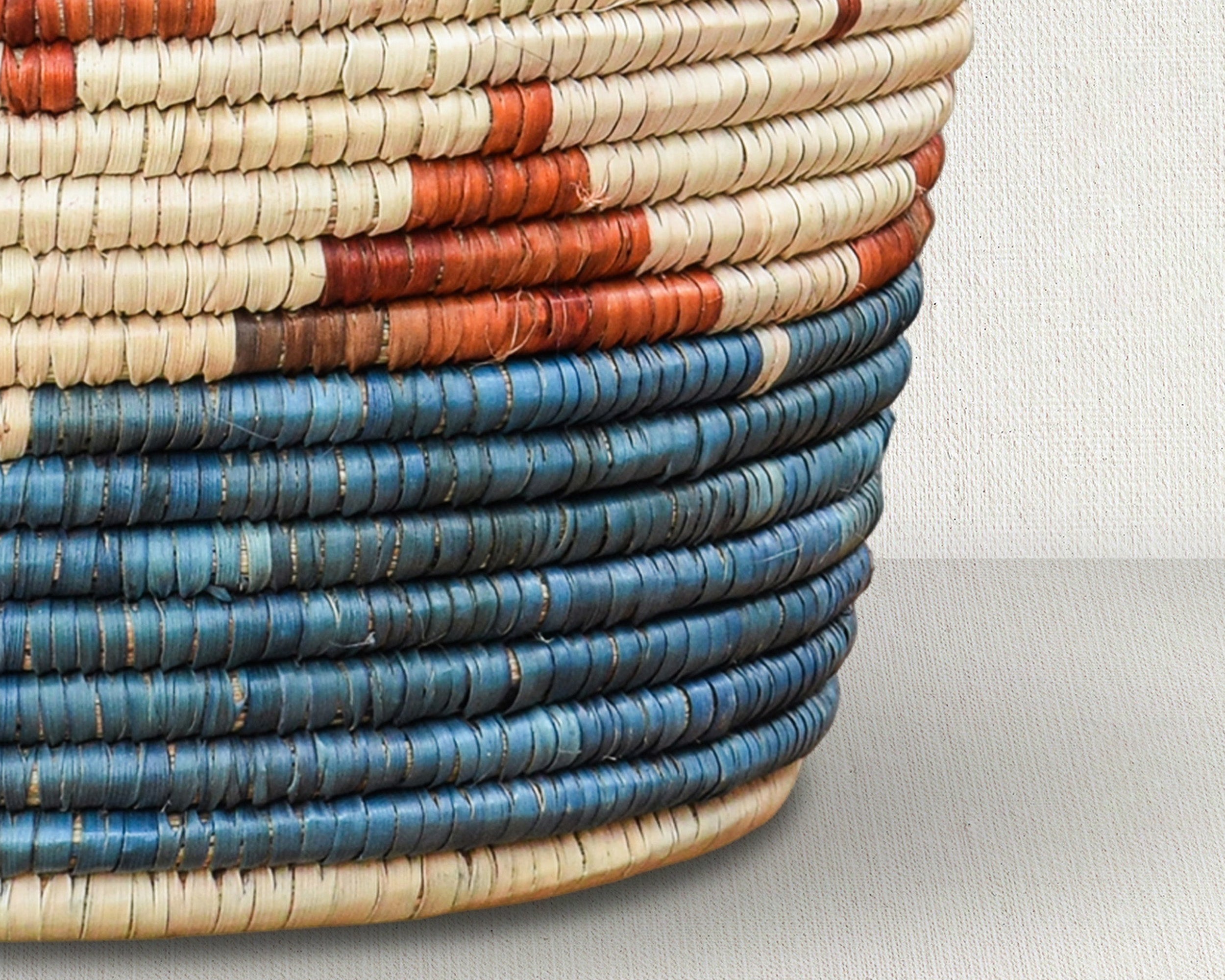 Blue Rim Planter Basket