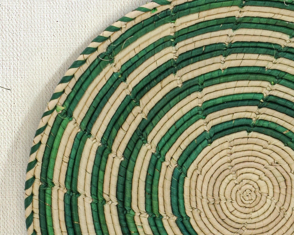 Green Waves Flat Basket 12-inch