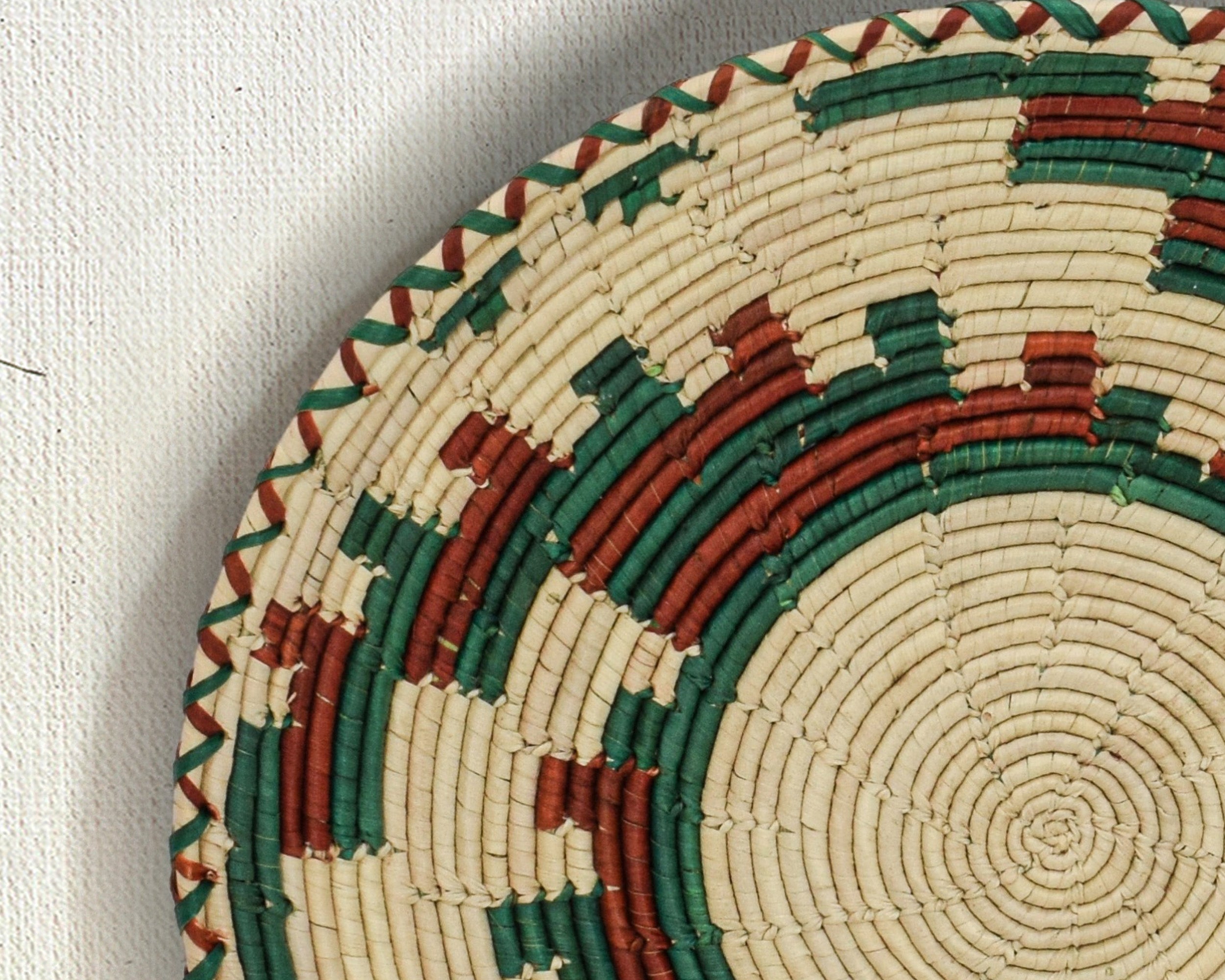 Turqouise Fan Flat Basket 12-inch