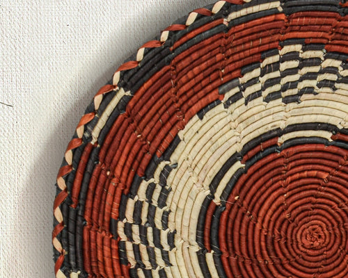 12" Dia Petroglyph Mandala Flat Basket