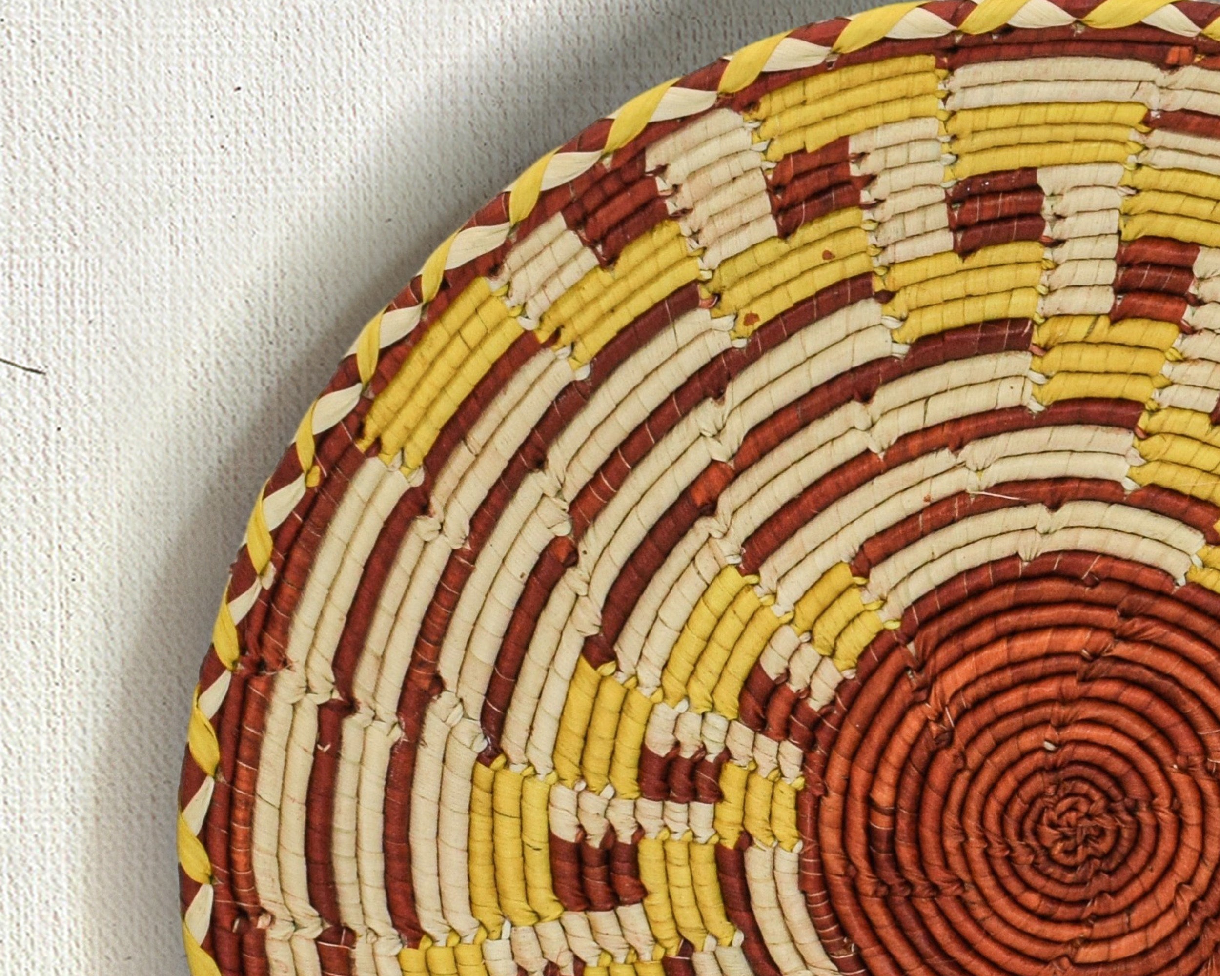 Yellow Fan Flat Basket 12-inch