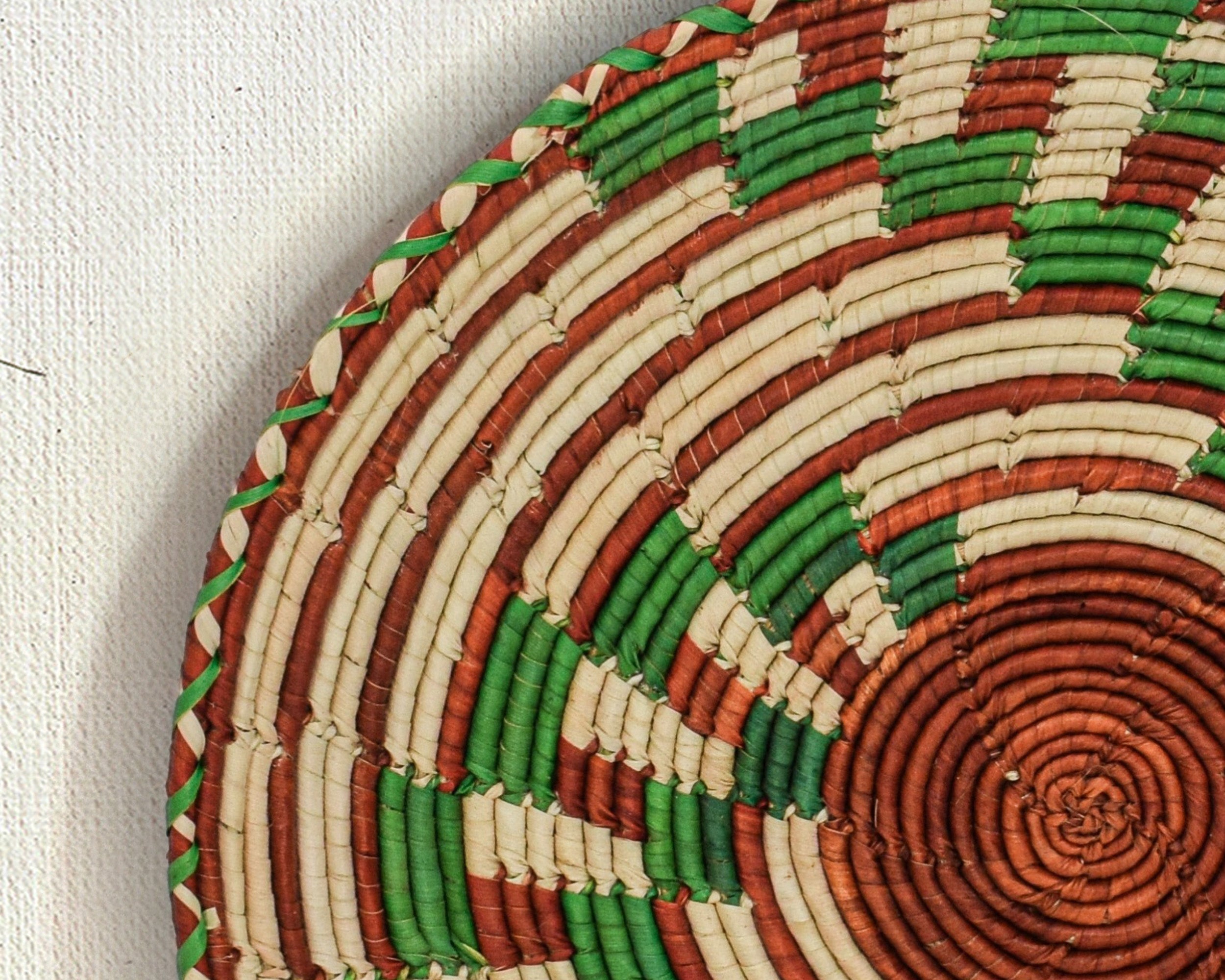 Green Fan Flat Basket 12-inch