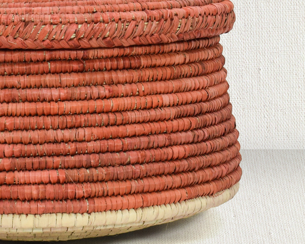 Rust Plain Lidded Basket