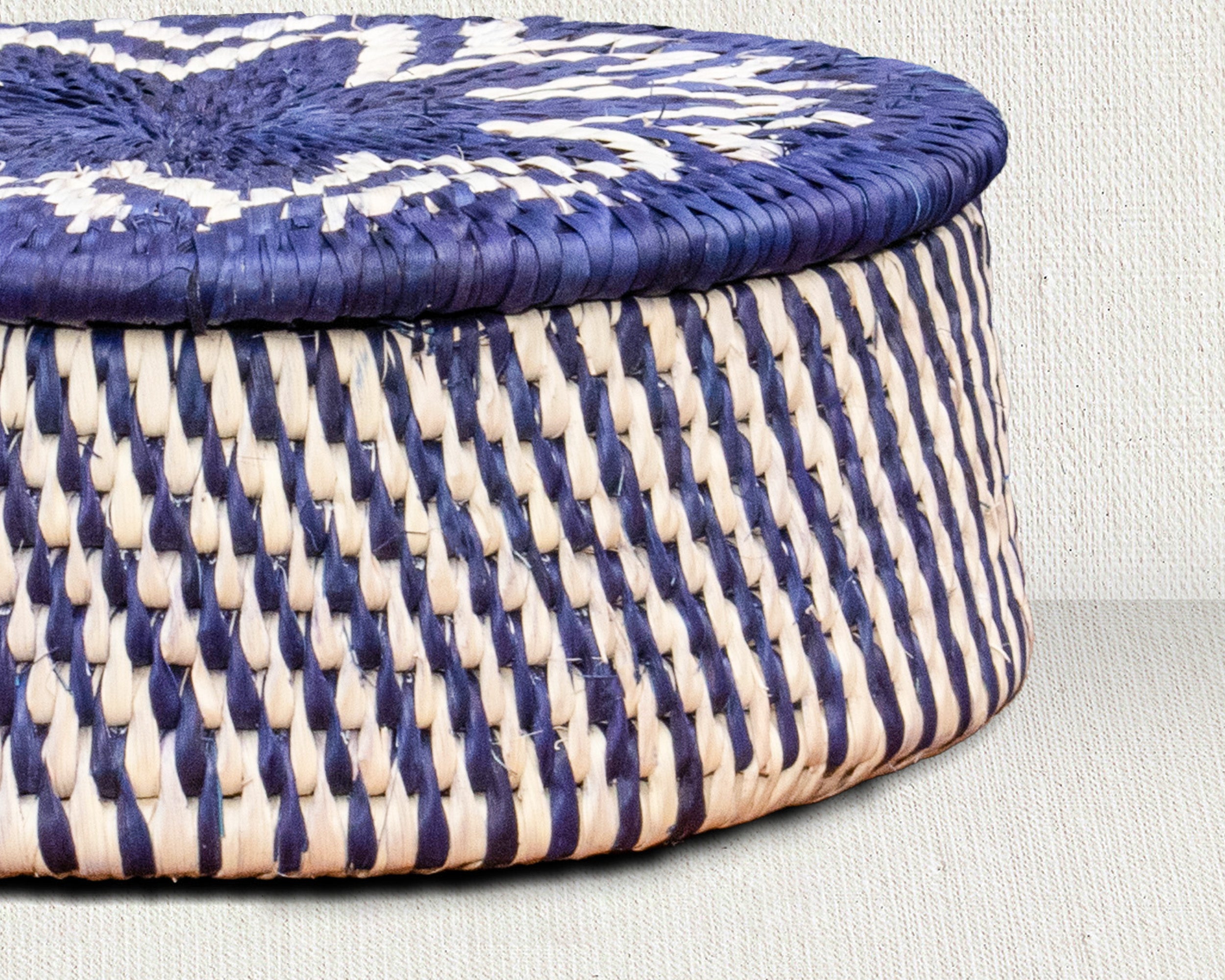 Abstract Feather Burst Basket with Lid