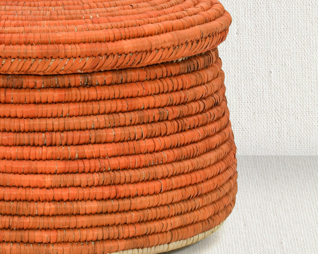 Amber Weave Lidded Basket