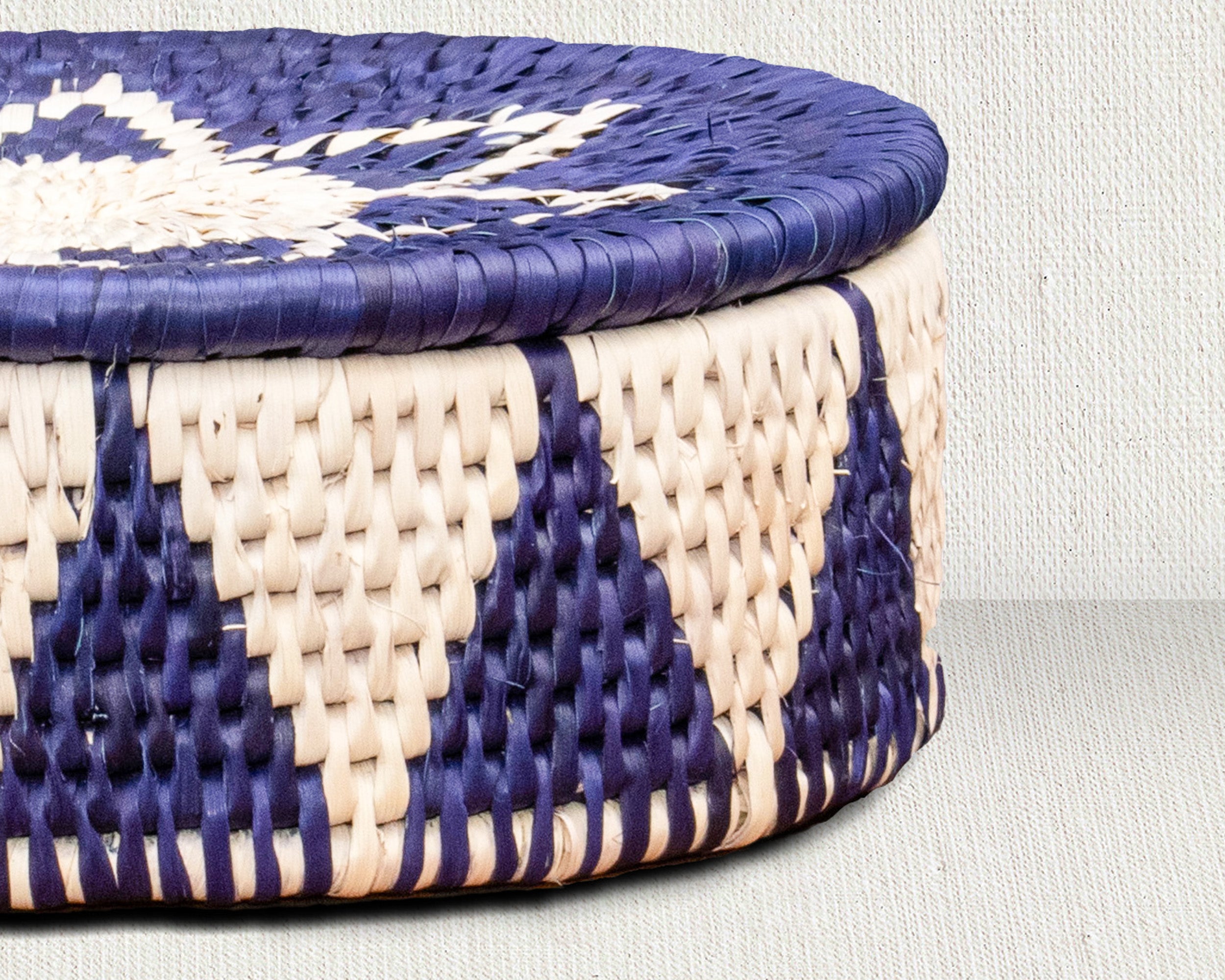 Lotus Flower Chevron Basket with Lid