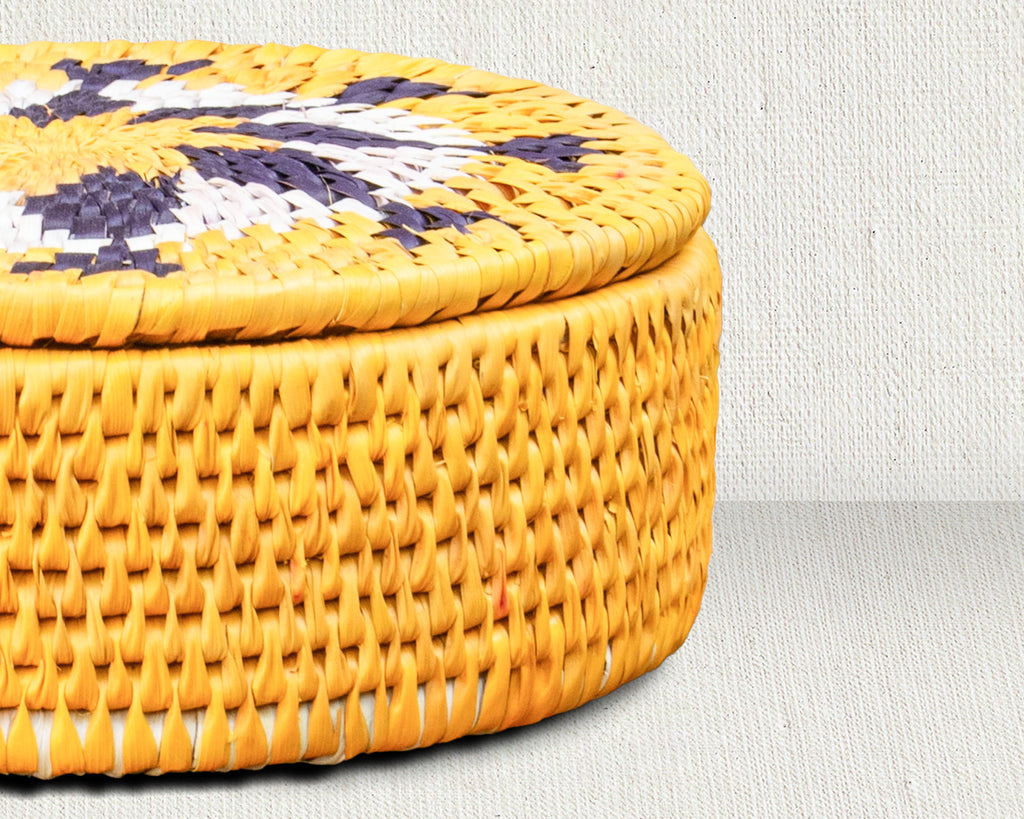 Sunburst Mandala Lidded Basket