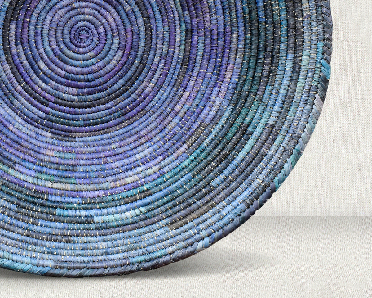 28" Dia Turquoise Plain Statement Wall Basket