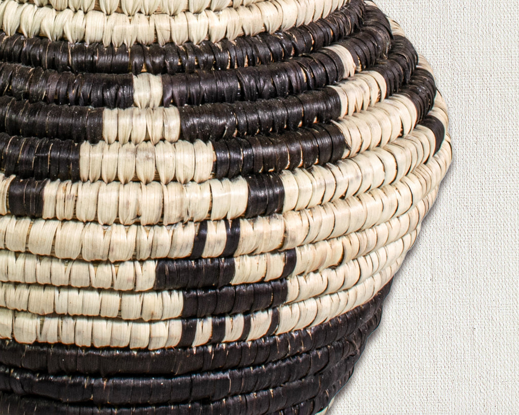 Black Dogs with Waves Vintage Potter Basket - PP-1119-8