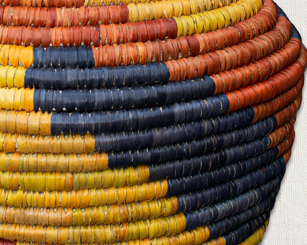 Orange Black Rust Spiral Vintage Potter Basket - PP-1131-12