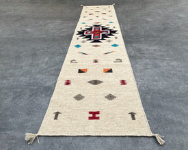 Cross Flatweave Runner Rug – 2.5x12 ft