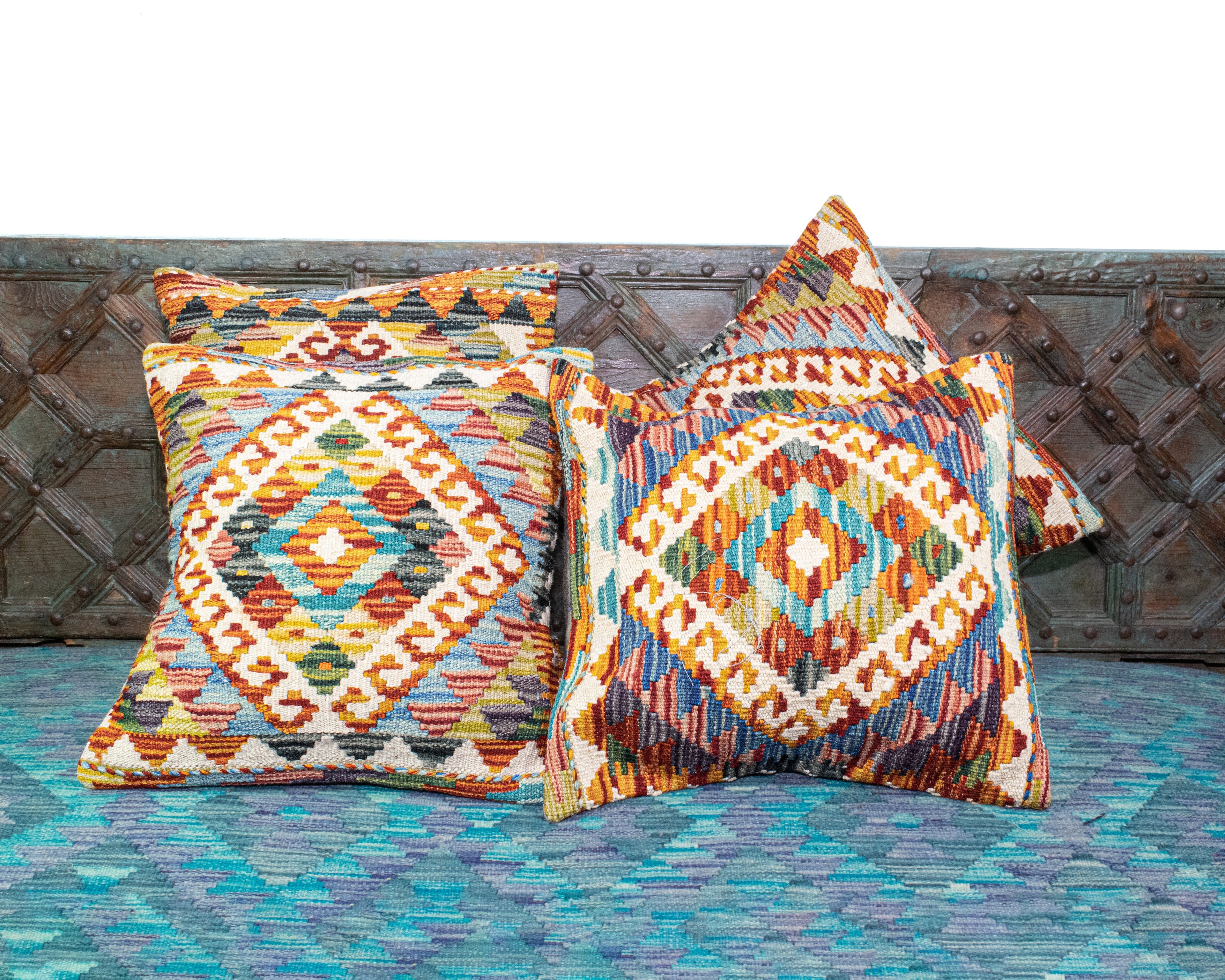 Set of 4 Vintage Wool Kilim Pillow - KC 2066 4