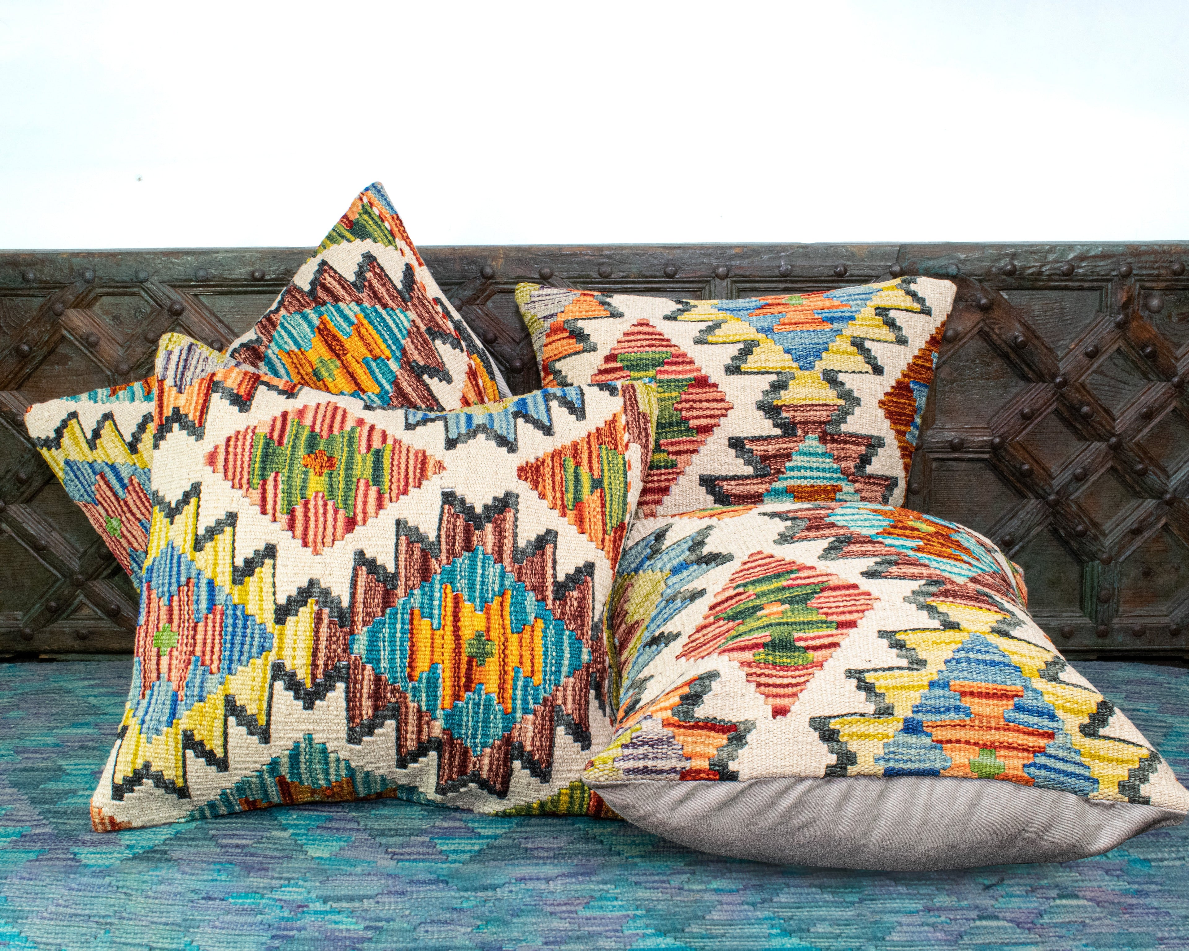 Set of 4 Vintage Wool Kilim Pillow - KC 2071 4