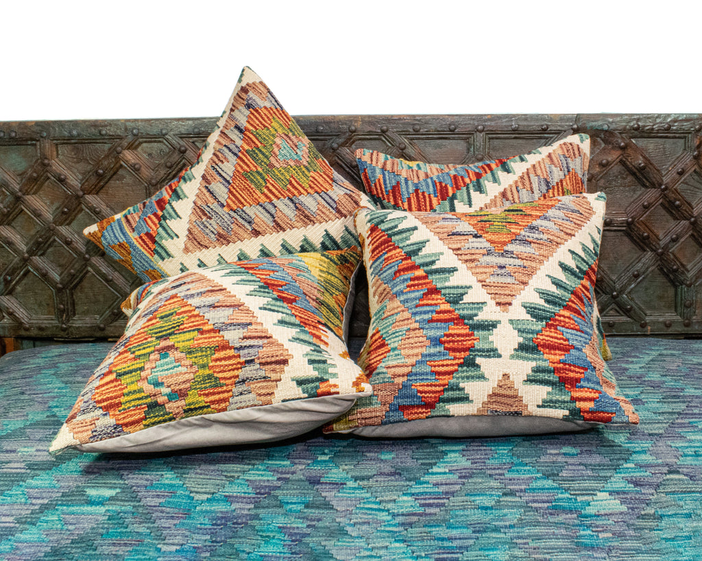Set of 4 Vintage Wool Kilim Pillow - KC 2060 4