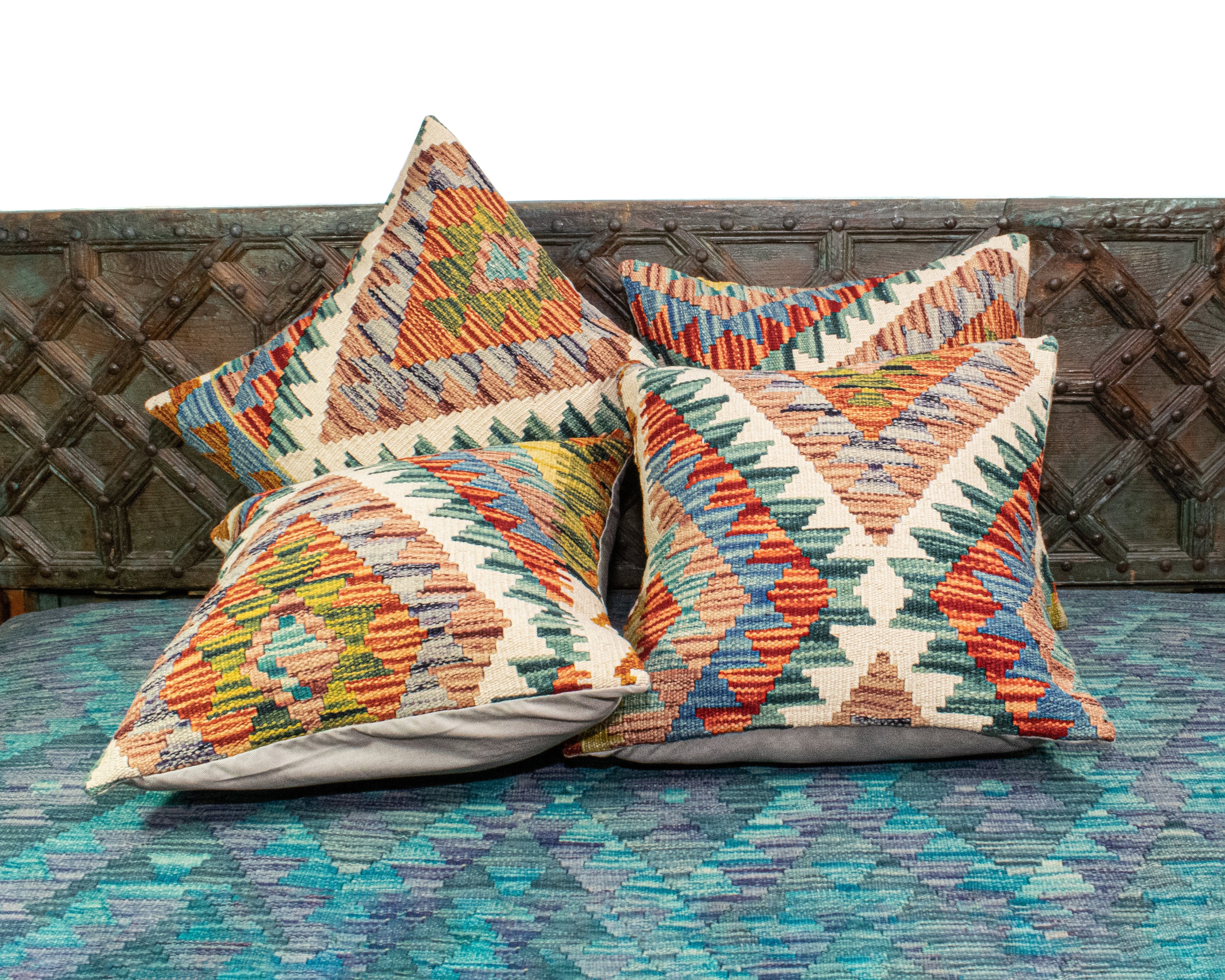 Set of 4 Vintage Wool Kilim Pillow - KC 2060 4