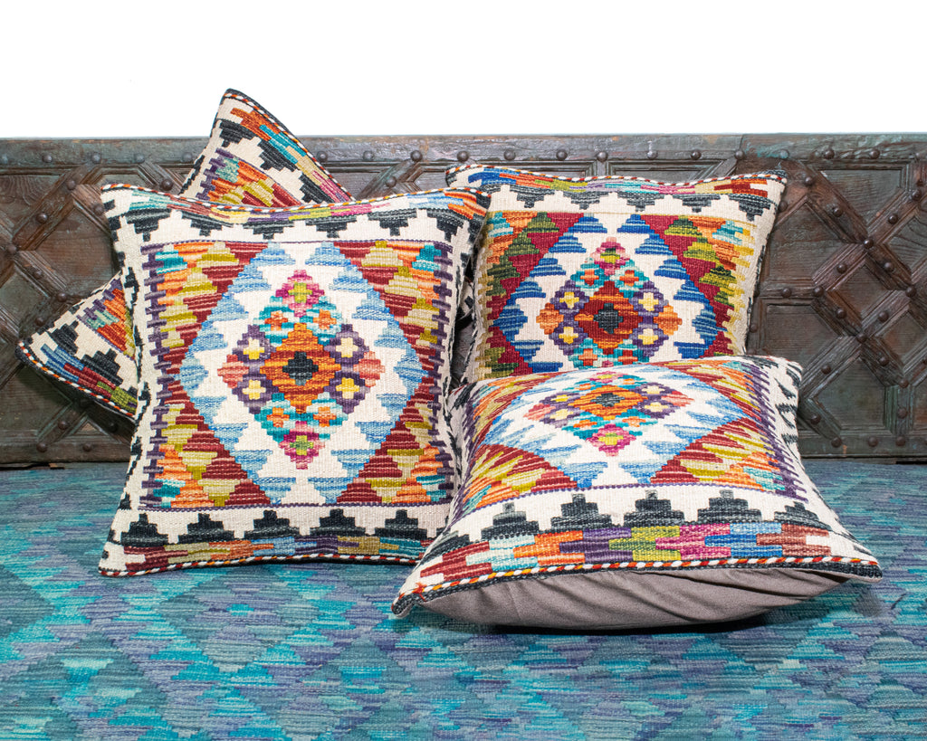 Set of 4 Vintage Wool Kilim Pillow - KC 2067 4