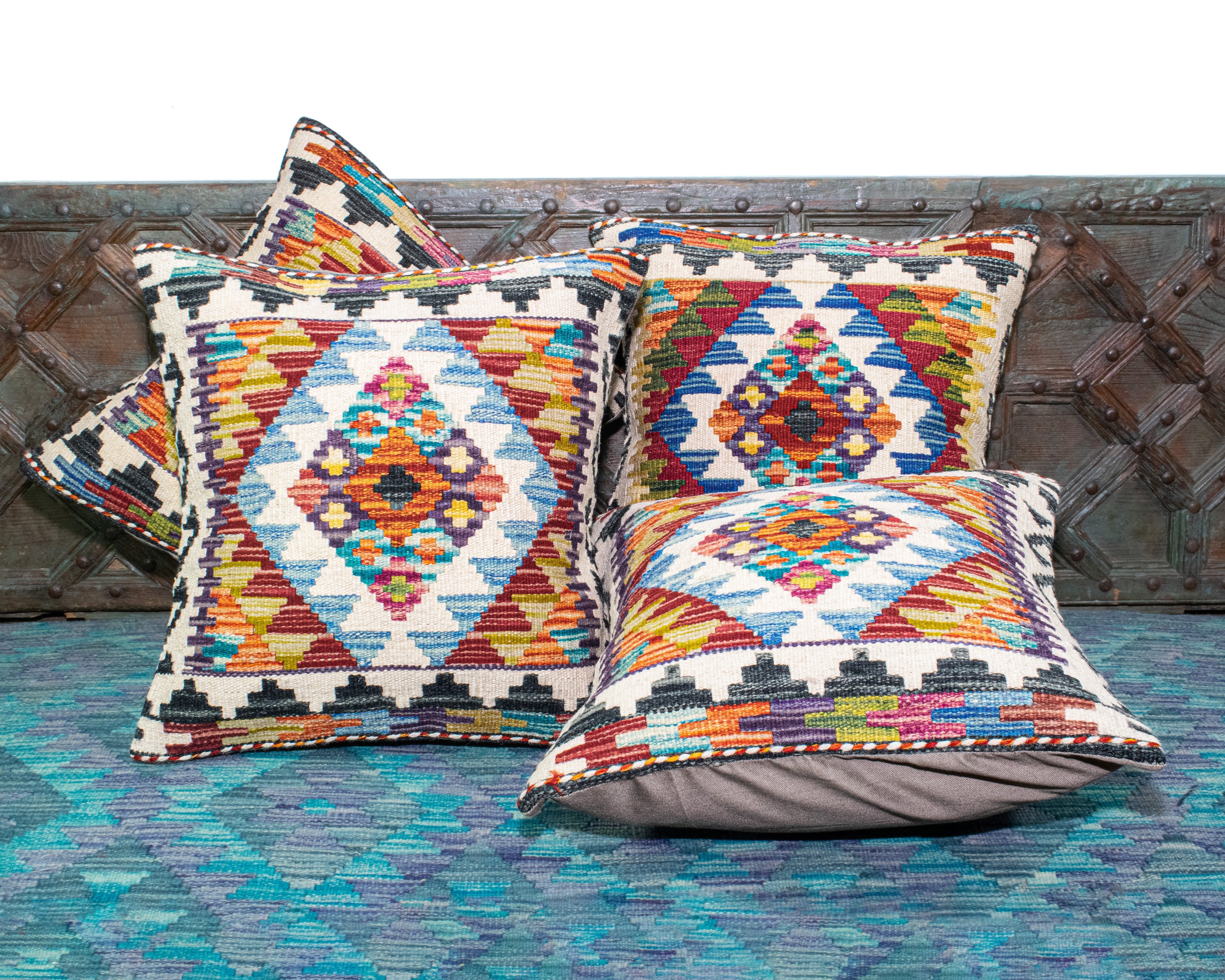 Set of 4 Vintage Wool Kilim Pillow - KC 2067 4
