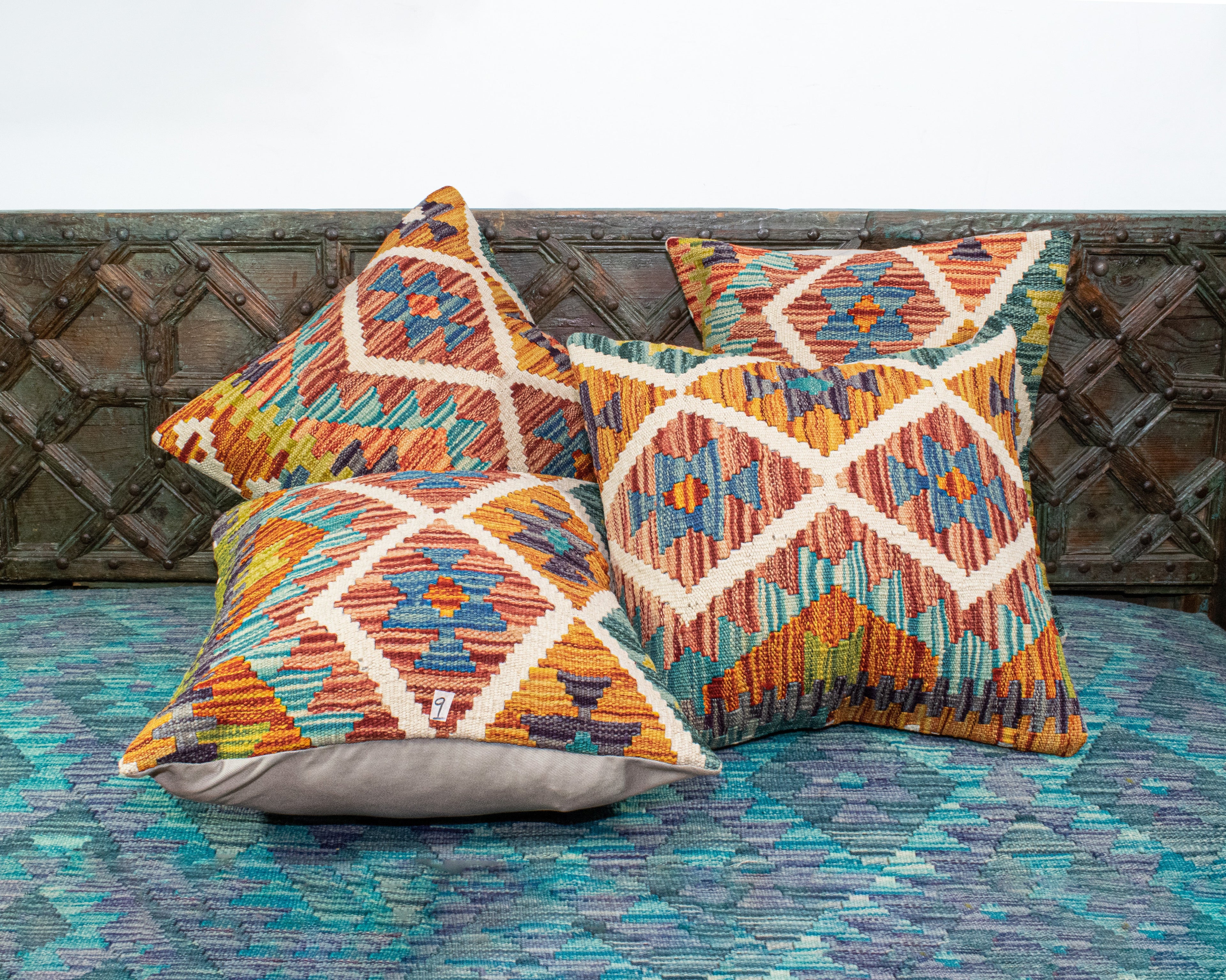 Set of 4 Vintage Wool Kilim Pillow - KC 2063 4