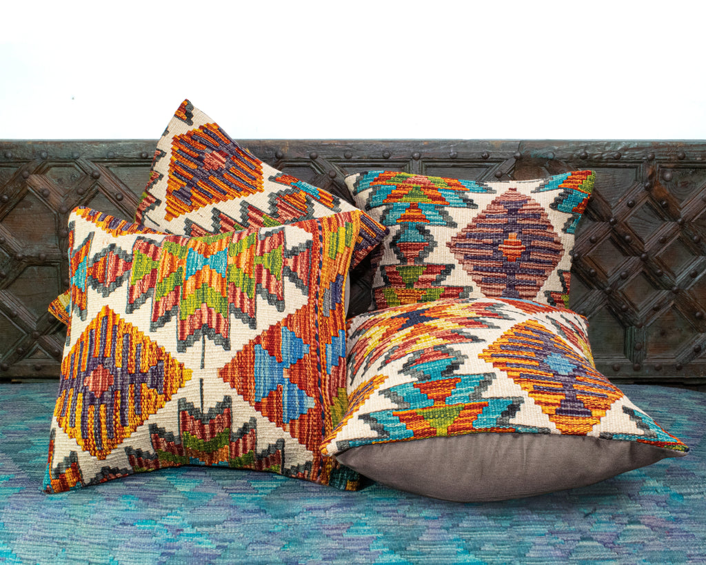 Set of 4 Vintage Wool Kilim Pillow - KC 2070 4