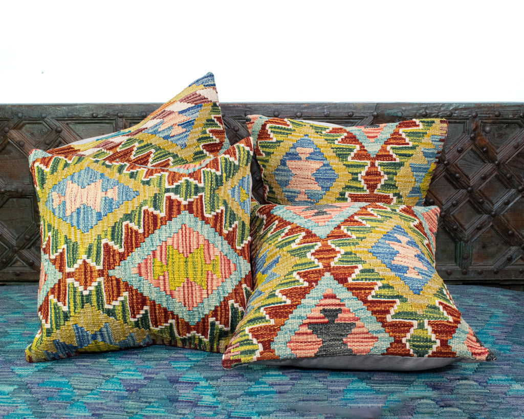 Set of 4 Vintage Wool Kilim Pillow - KC 2072 4