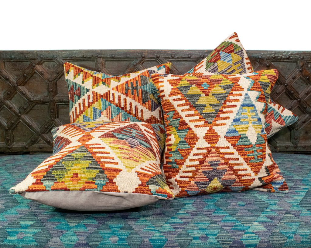 Set of 4 Vintage Wool Kilim Pillow - KC 2073 4