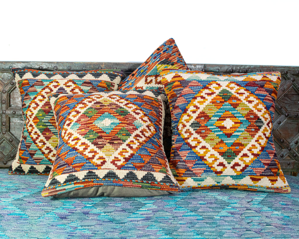 Set of 4 Vintage Wool Kilim Pillow - KC 2066 4