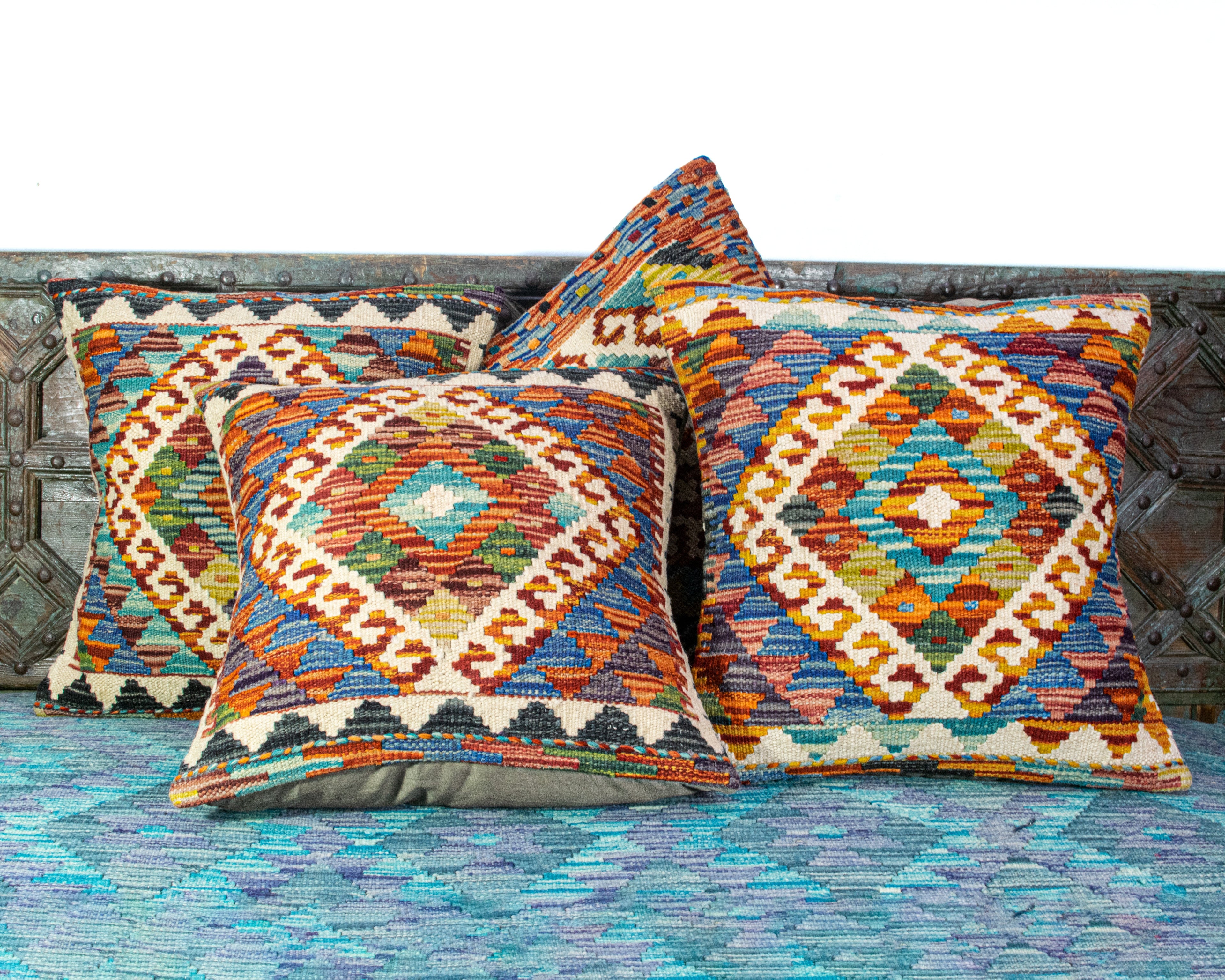 Set of 4 Vintage Wool Kilim Pillow - KC 2066 4