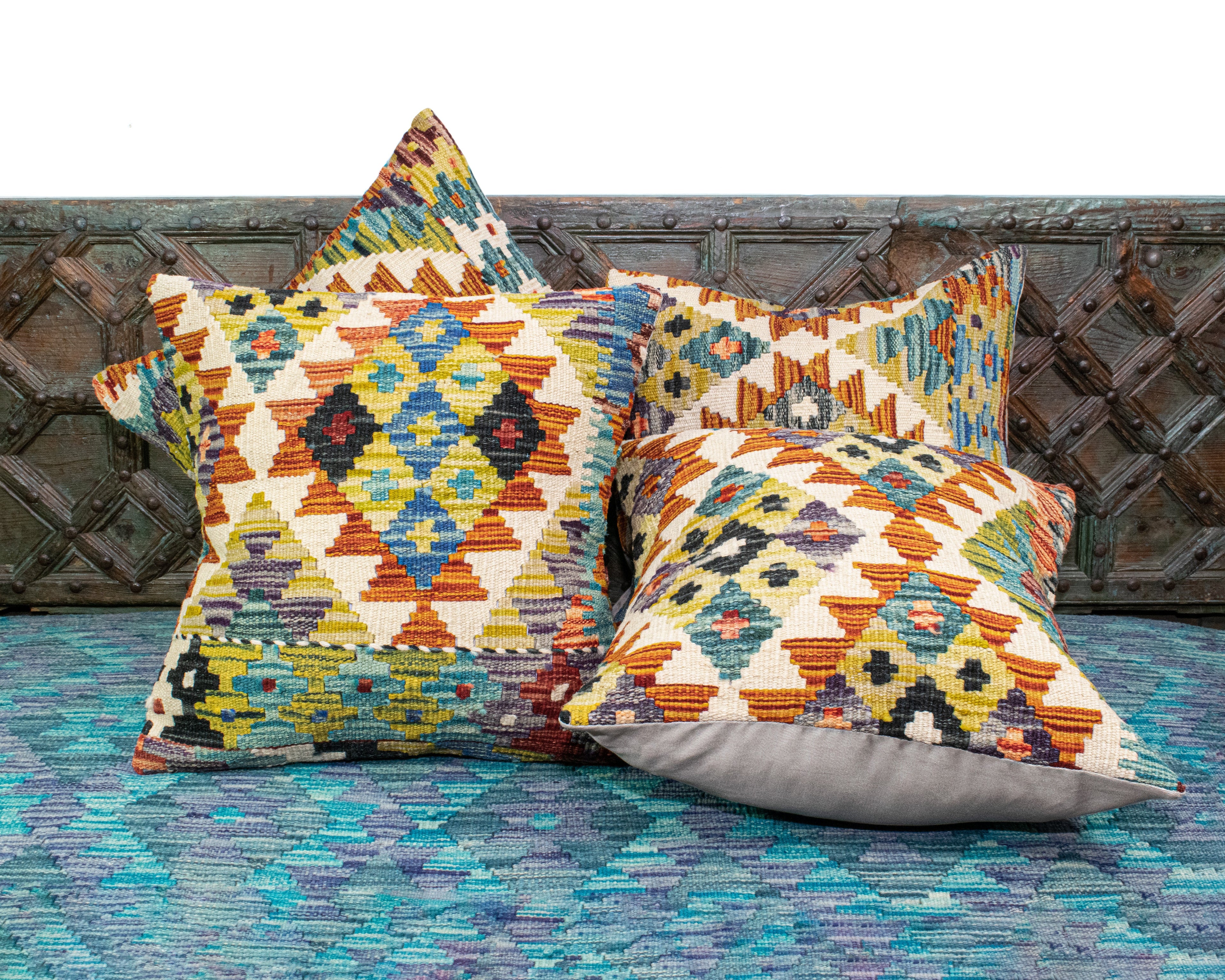 Set of 4 Vintage Wool Kilim Pillow - KC 2057 4