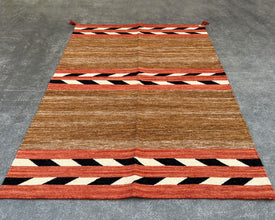 6x4ft Wool Kilim – Southwestern Flatweave Rug