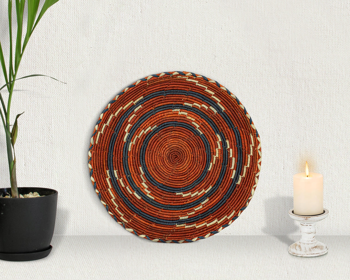 12" Dia Vermillion Wing Flat Basket