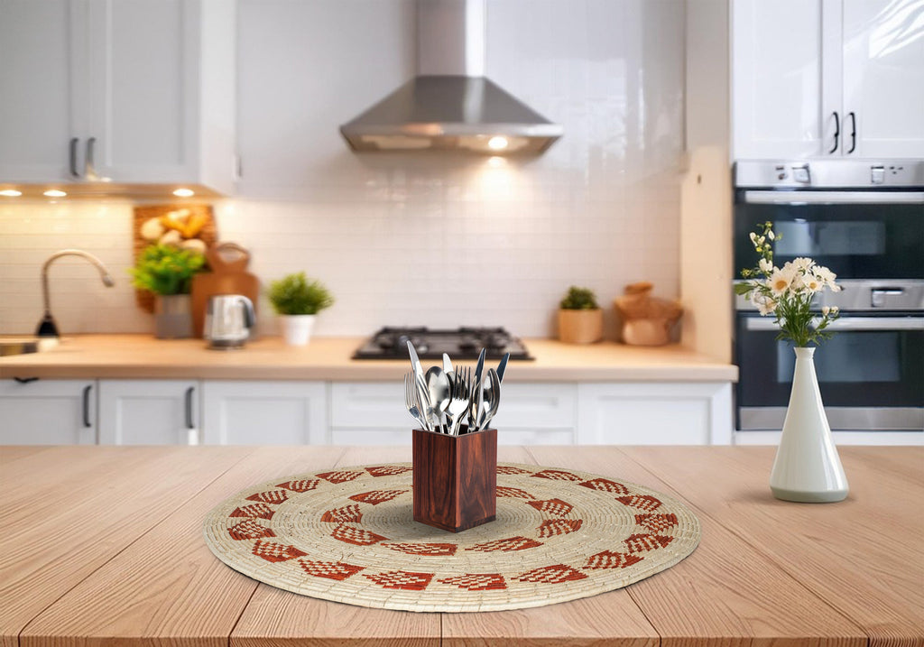 One-of-a-Kind | Feather Brown 24" Flat Wall Basket - MT-1909-24