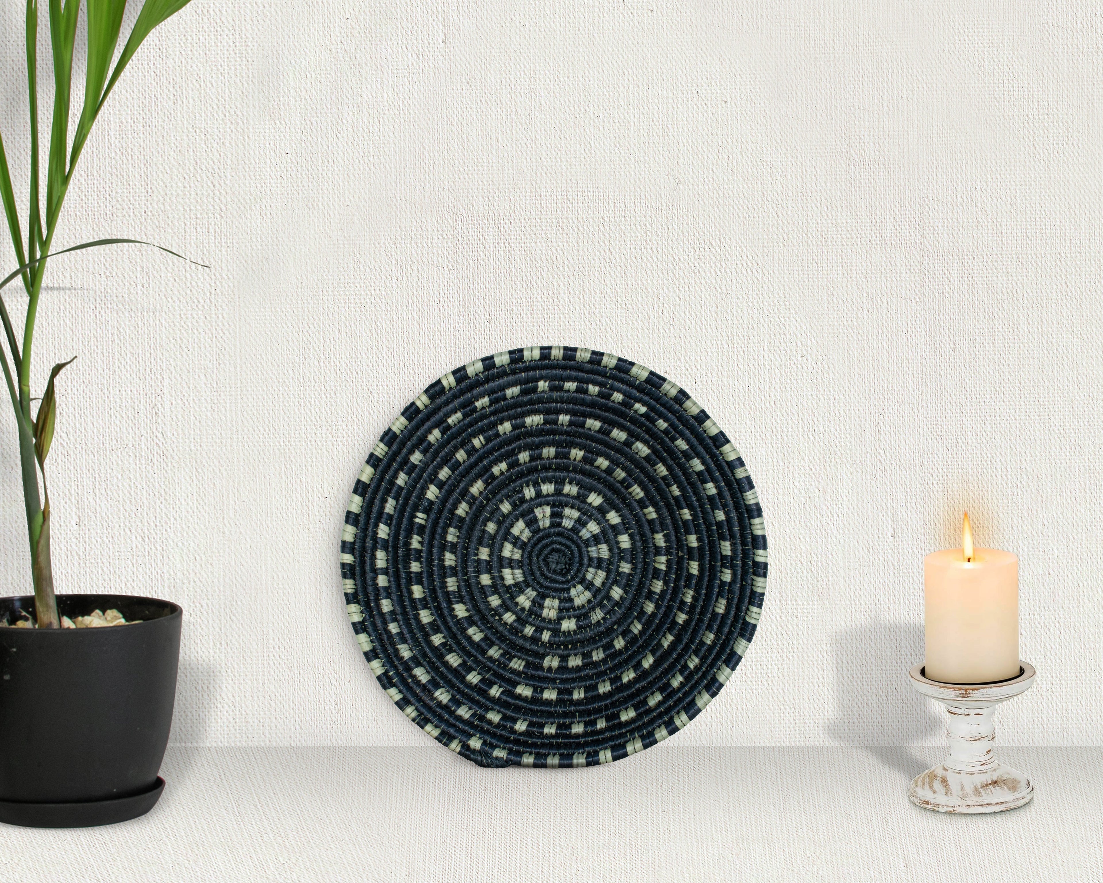 Earthen Speckle Black Bowl Basket 8-inch LBW-456-7 B