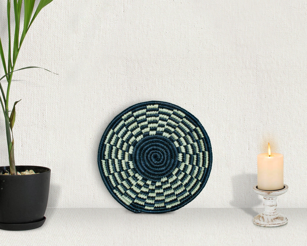 Rosette Black Bowl Basket 8-inch LBW-445-7 B