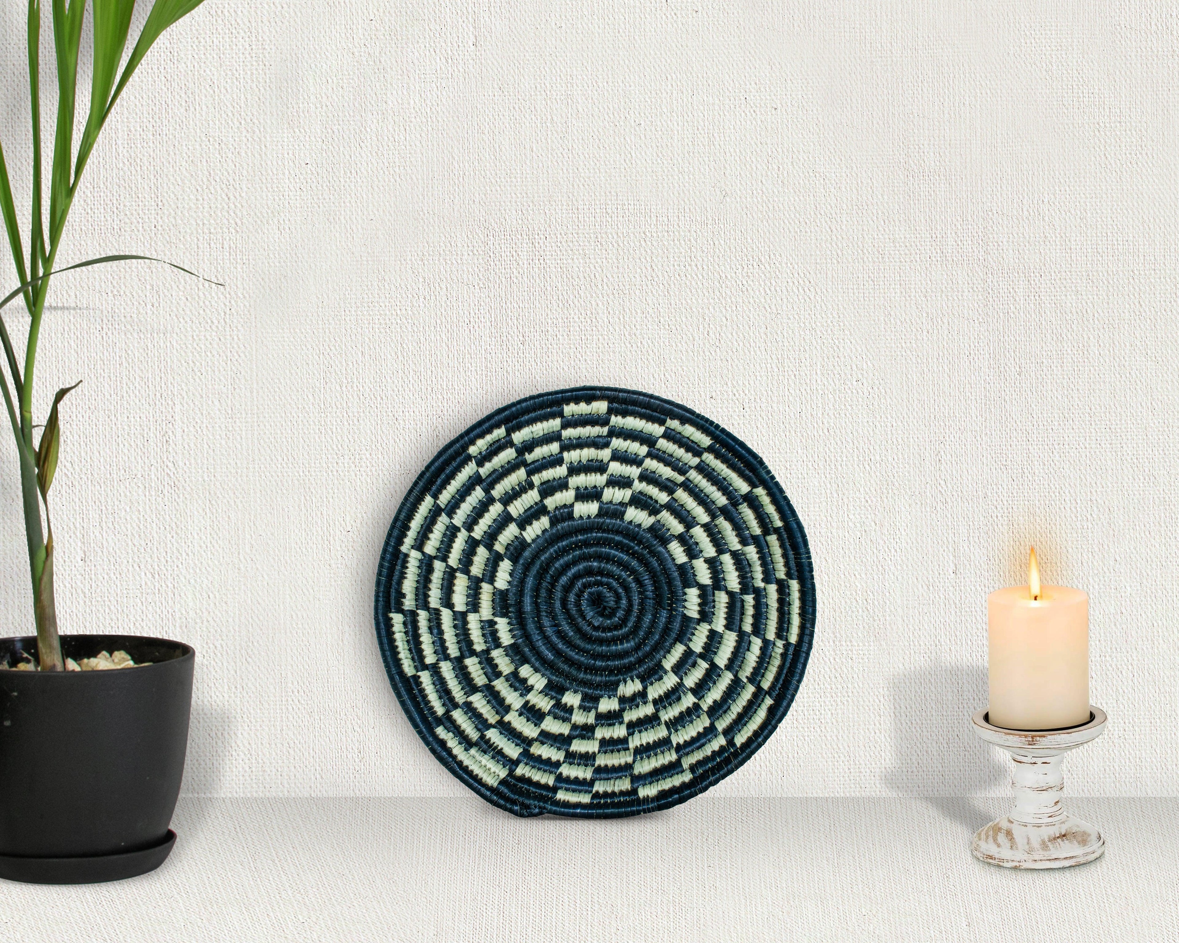 Rosette Black Bowl Basket 8-inch LBW-445-7 B