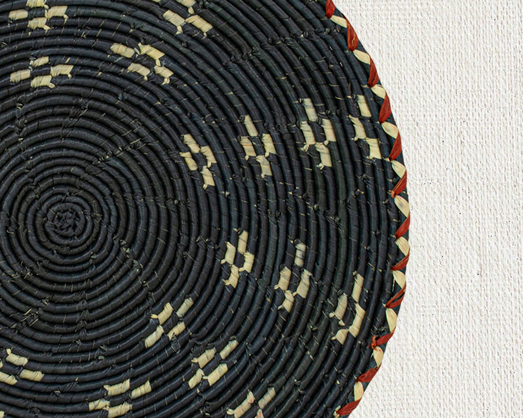 12" Dia Obsidian Galaxy Flat Basket