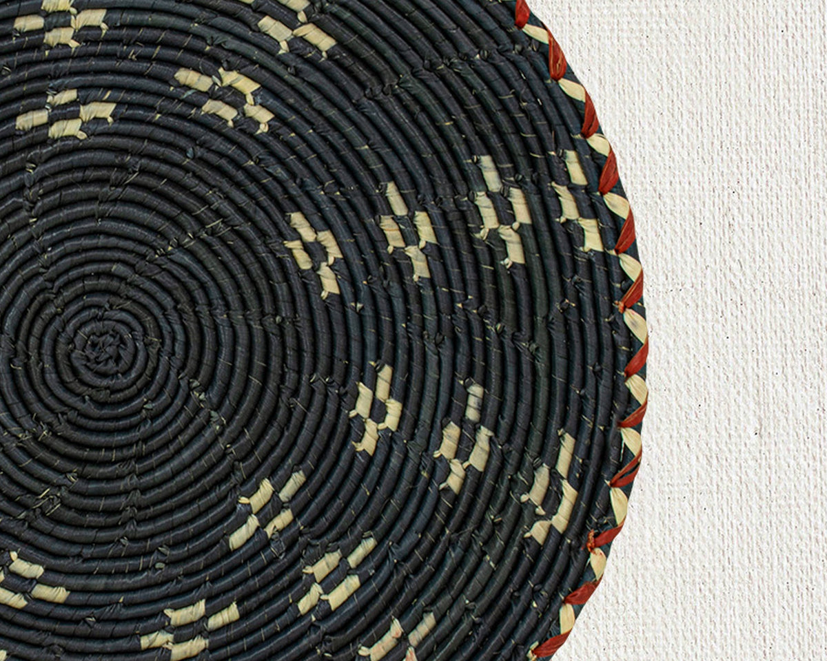 12" Dia Obsidian Galaxy Flat Basket
