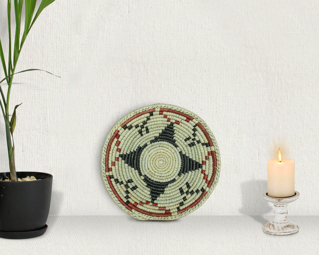 Four Point Star Black Bowl Basket 8-inch LBW-408-7