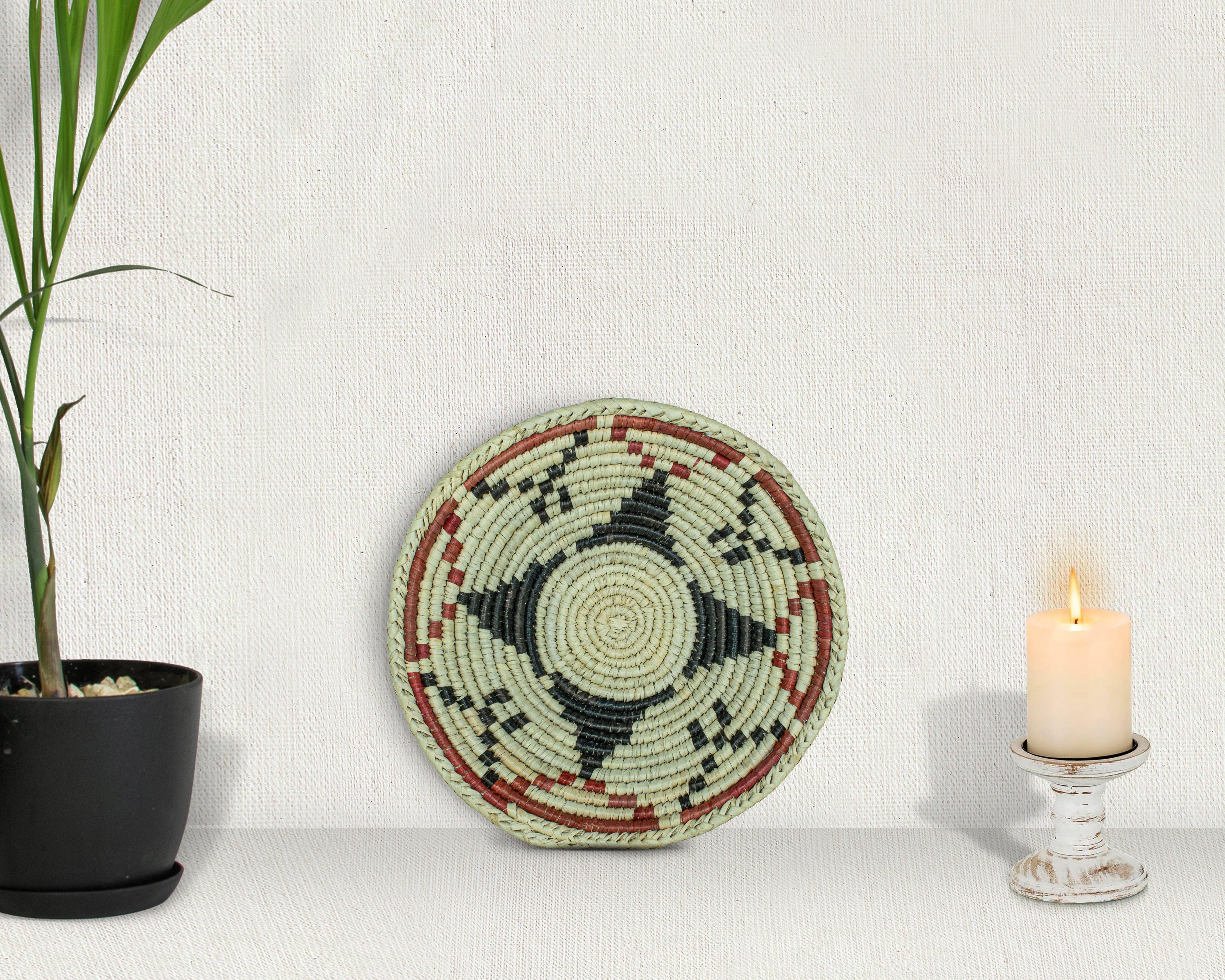 Four Point Star Black Bowl Basket 8-inch LBW-408-7