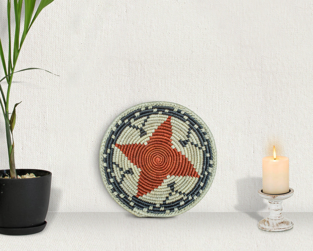 Starburst Brown Bowl Basket 8-inch LBW-412-7