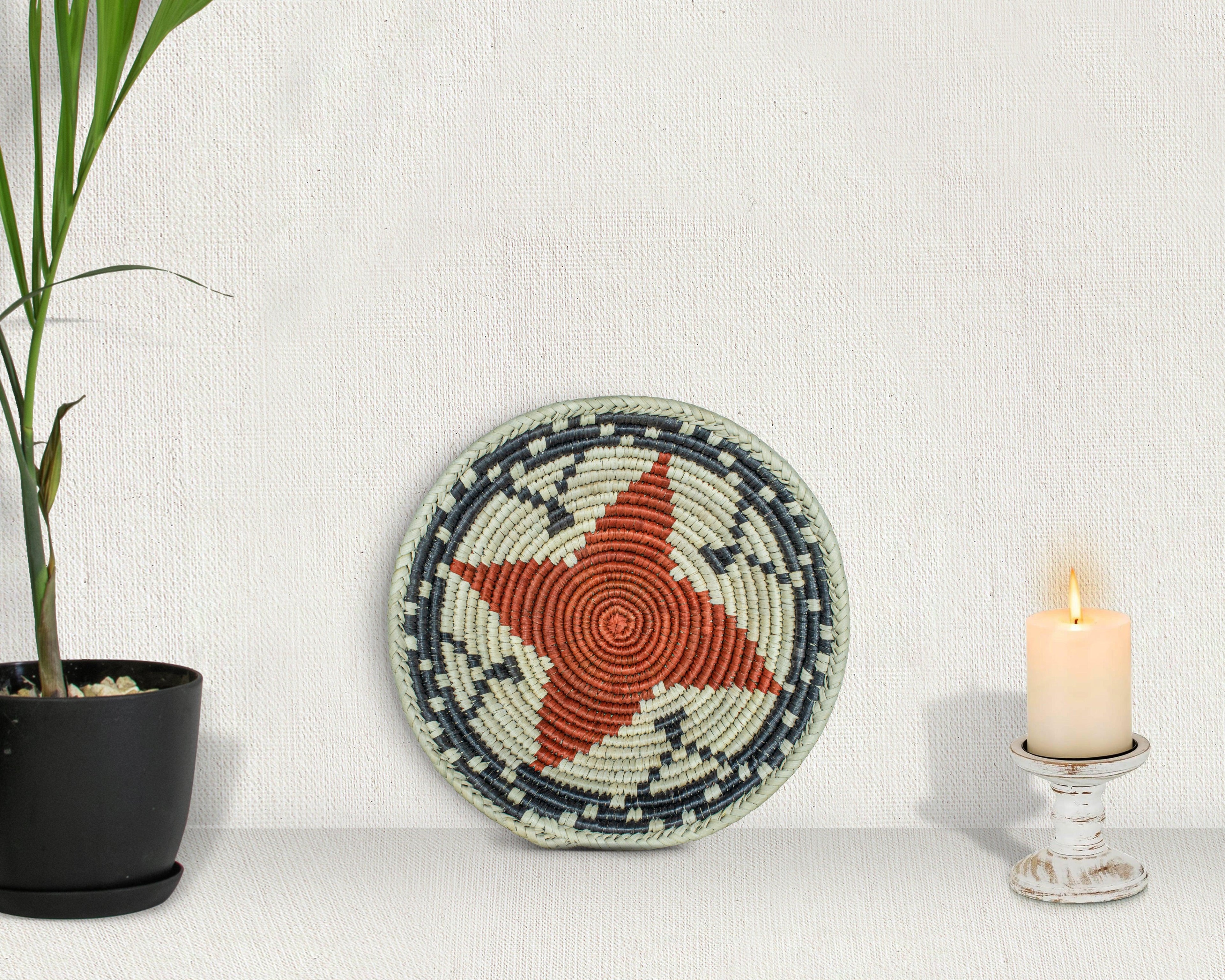 Starburst Brown Bowl Basket 8-inch LBW-412-7